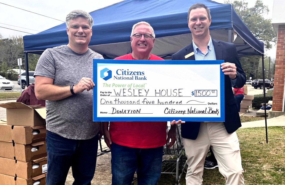 Wesley House Donation Citizens National Bank