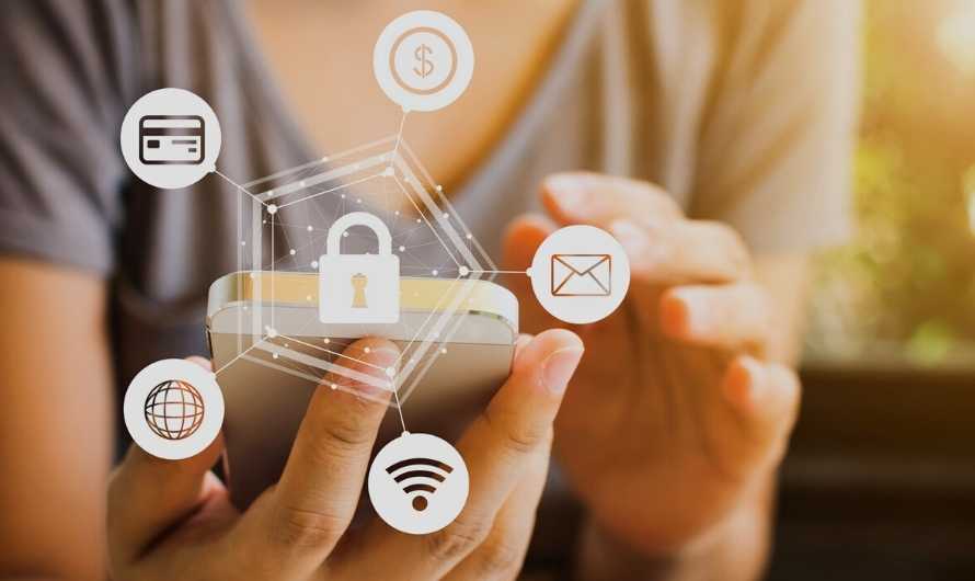 A picture of a woman holding a smart phone.
