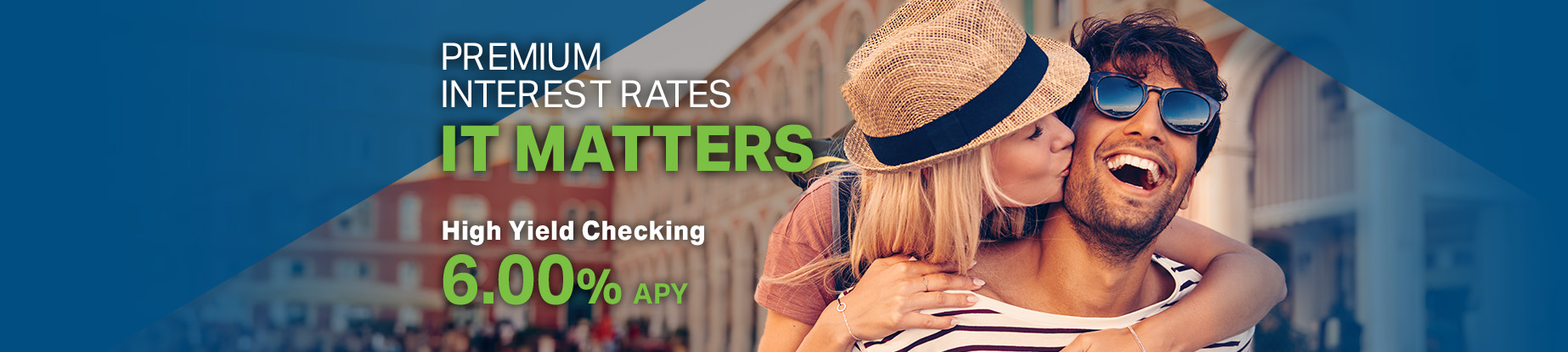 Premium Interest Rates, It Matters. High Yield Checking 6.00% APY